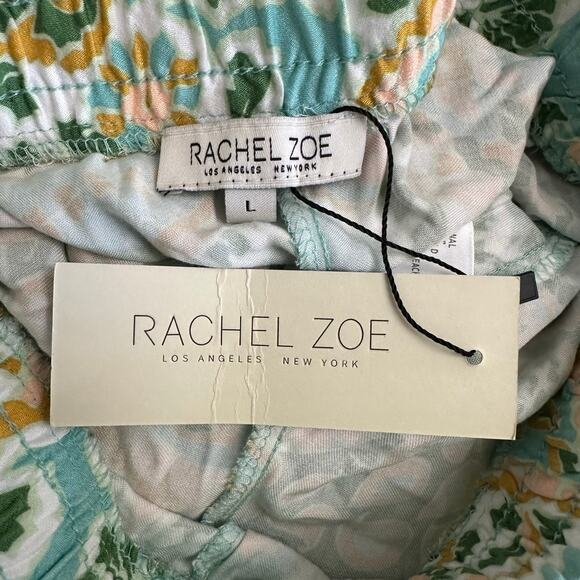 Rachel Zoe Womens Pants Large Wide‎ Leg Boho Paisley Print Aqua NWT Resort - Picture 2 of 11